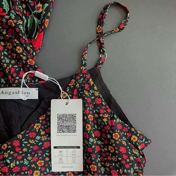 💠 Amazon Daily Wear Floral Bohemian Spaghetti Strap Casual Summer Dress Size M - Picture 13 of 15